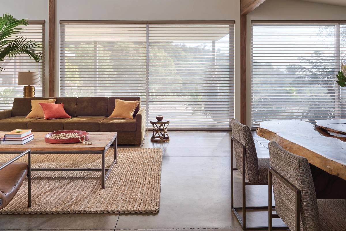 Automated Blinds In A Living Room