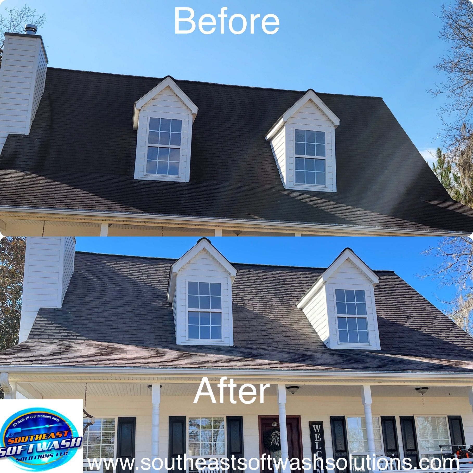 Roof Cleaning Before and After | Garfield, GA | SE Soft Wash Solutions