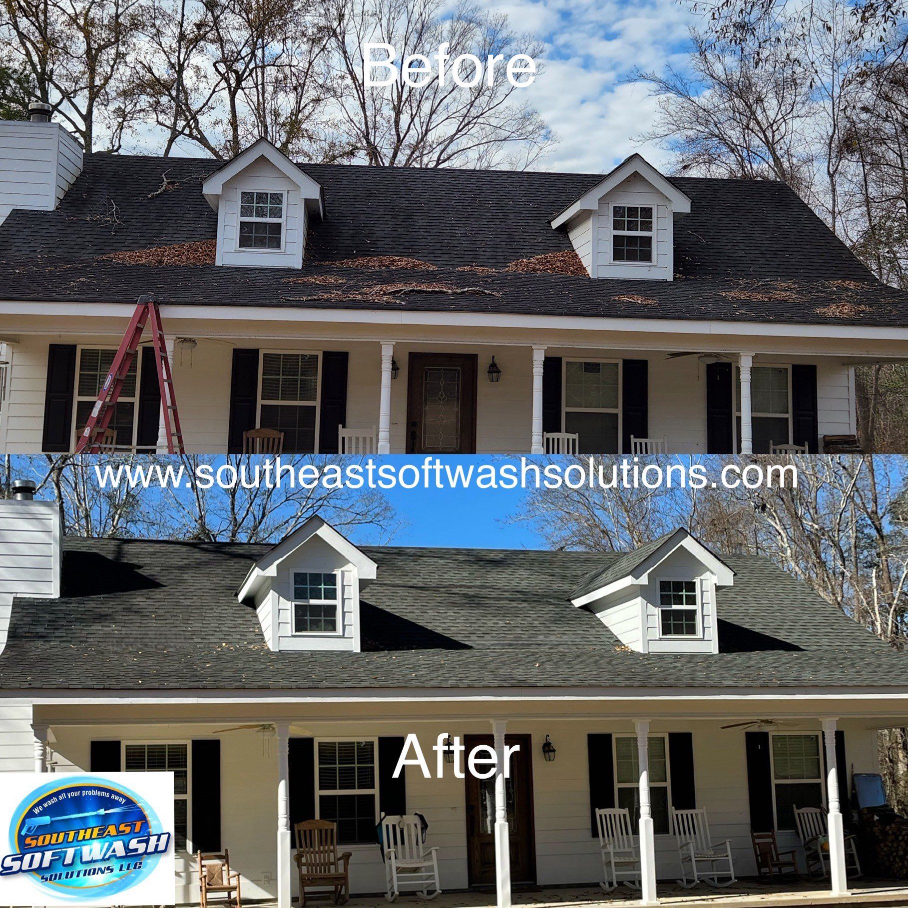 Roof Cleaning Before and After | Garfield, GA | SE Soft Wash Solutions