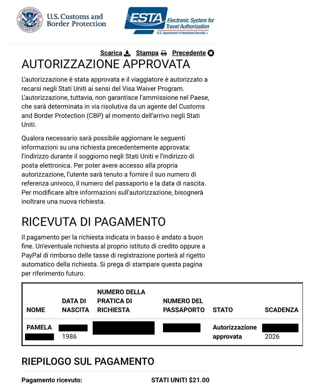 Visto ESTA cosa sapere