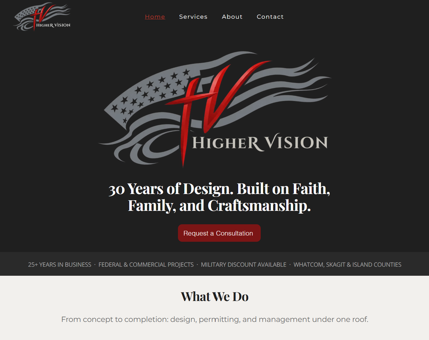 Higher Vision Design website