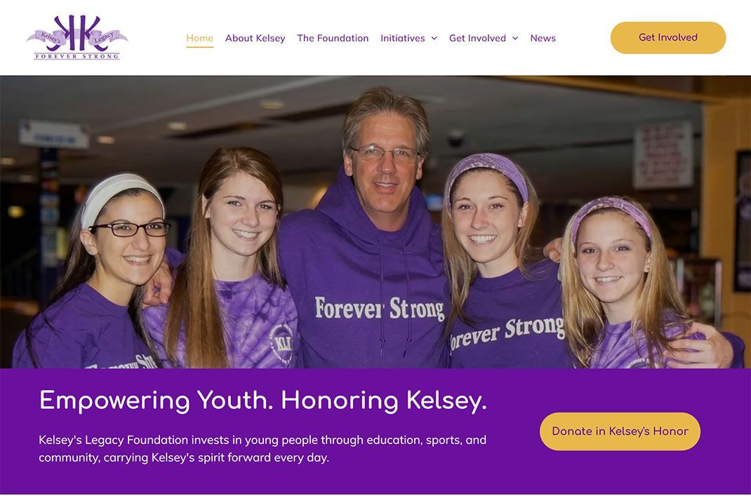Kelsey's Legacy Foundation website design