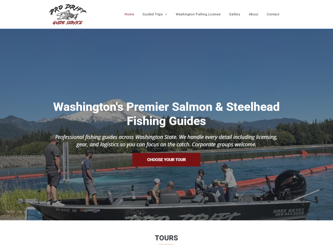 Pro Drift Guide Service website design