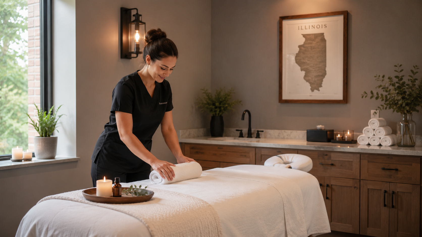 deep tissue massage spa room Illinois Oriental Pearl Spa