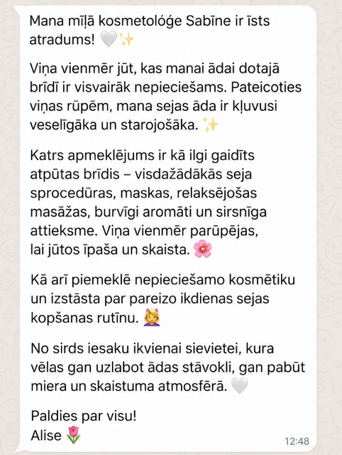 BLESSA studio klientes atsauksme