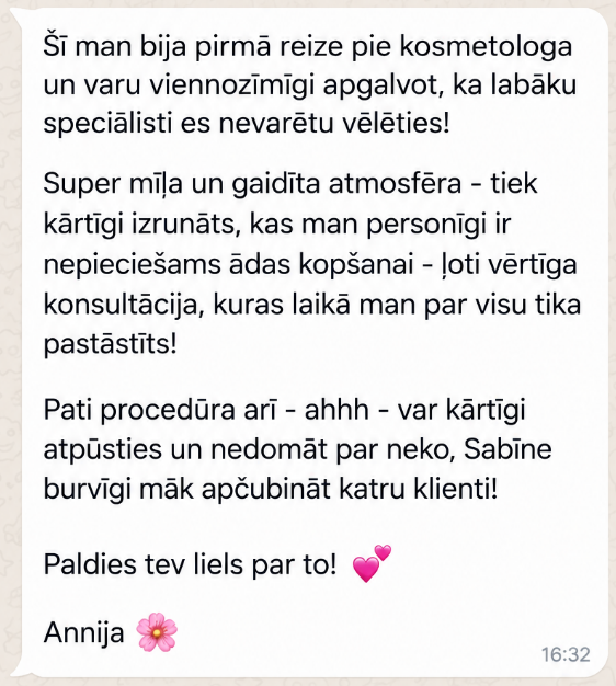 BLESSA studio klientes atsauksme