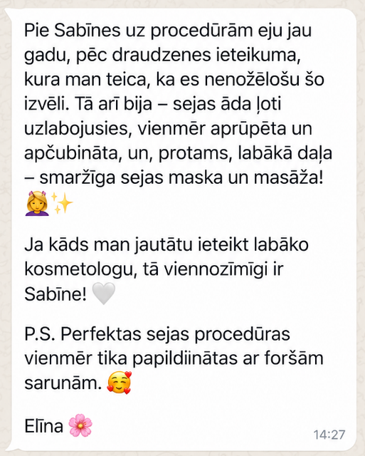 BLESSA studio klientes atsauksme