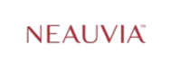 NEAUVIA logotips bordo krāsas tekstā uz balta fona