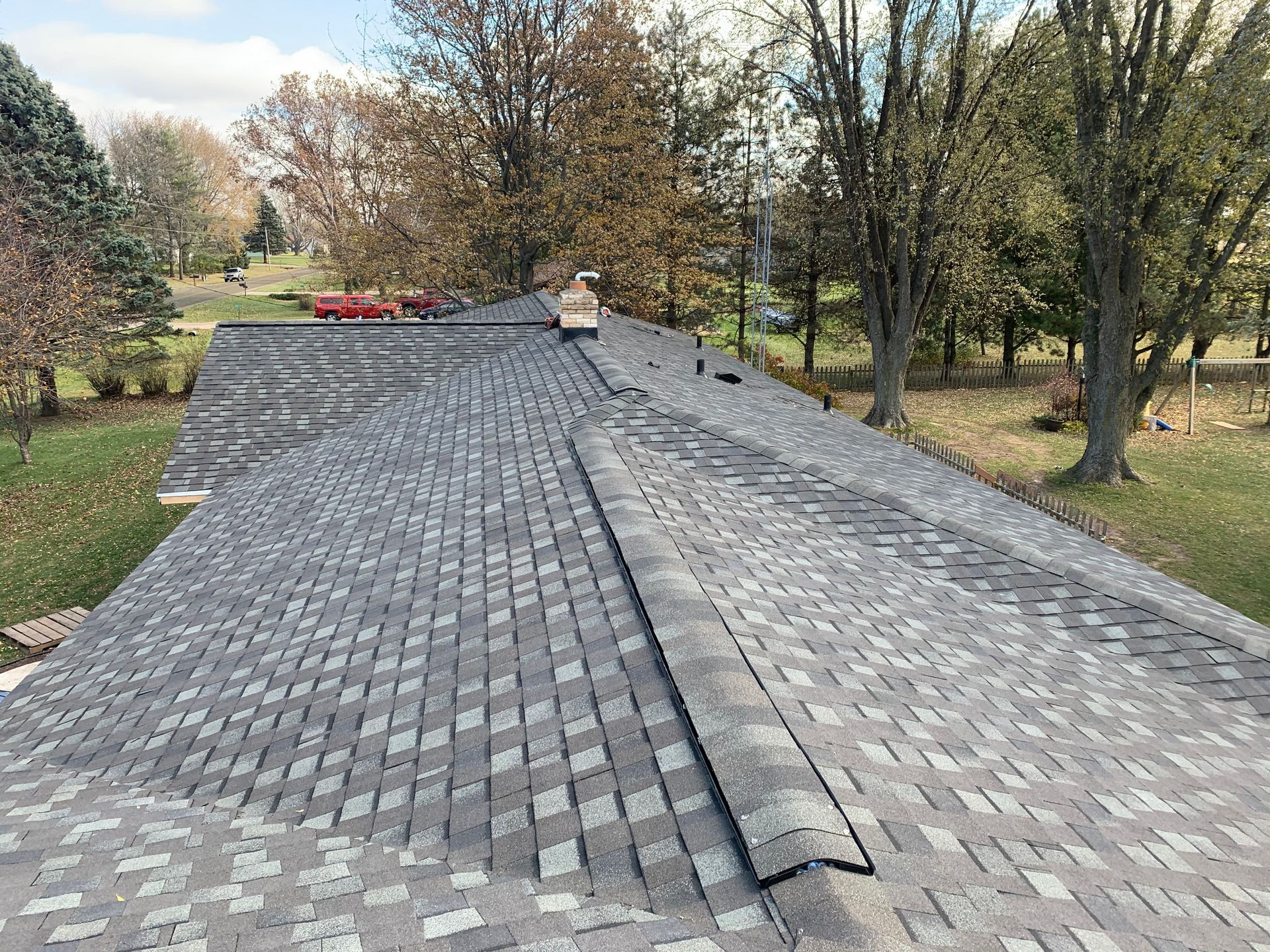 Detailed view of high-quality asphalt shingles installed on a Middleton WI home.
