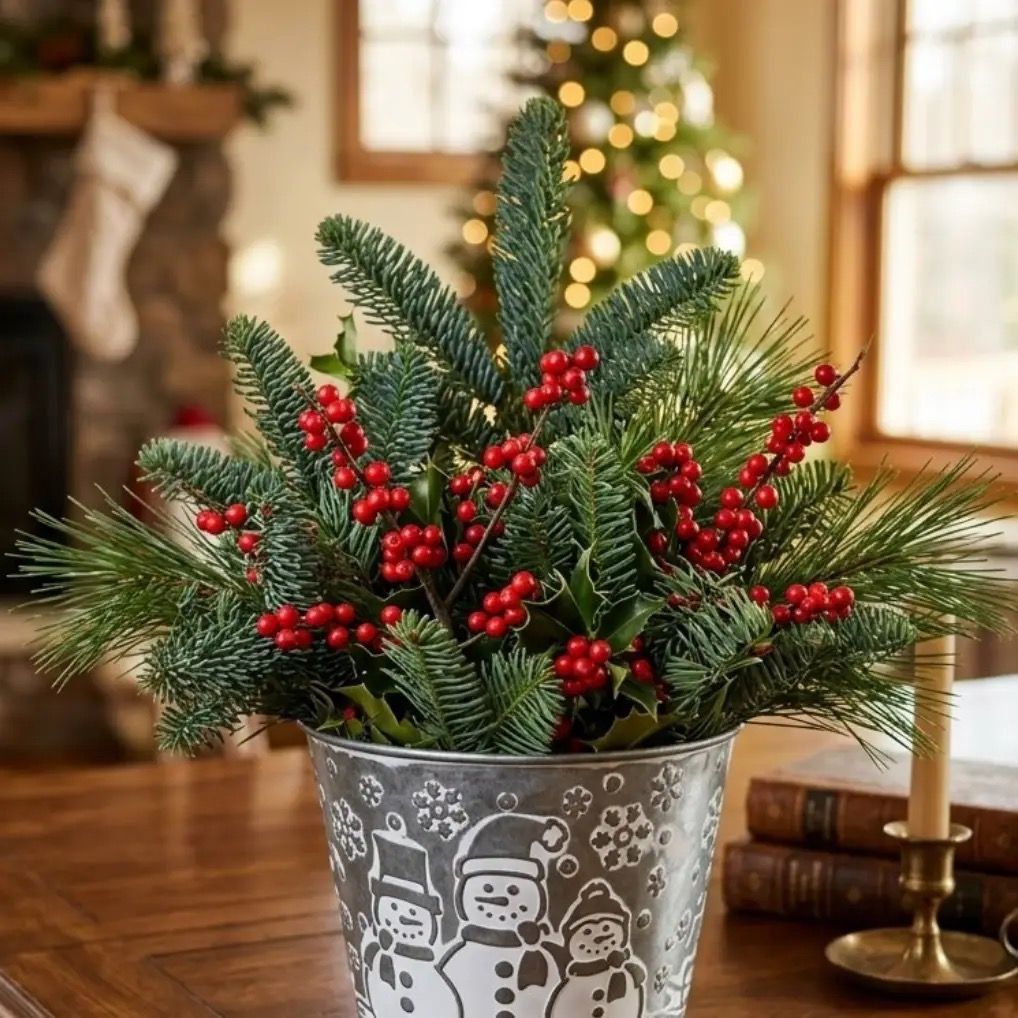 Frosty Evergreen Centerpiece