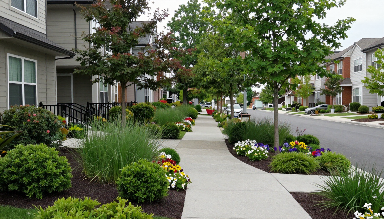 townhouse strata common area landscaping in Richmond.