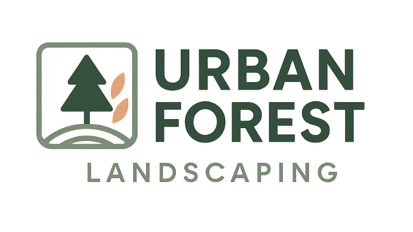 Logo: Green tree and sprig icon in square; 