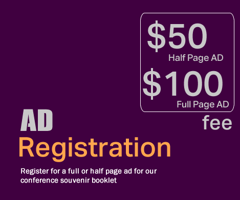 A sign that says $ 50 half page ad $ 100 full page ad fee