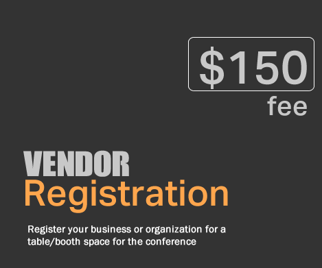 A sign that says $ 150 fee for vendor registration