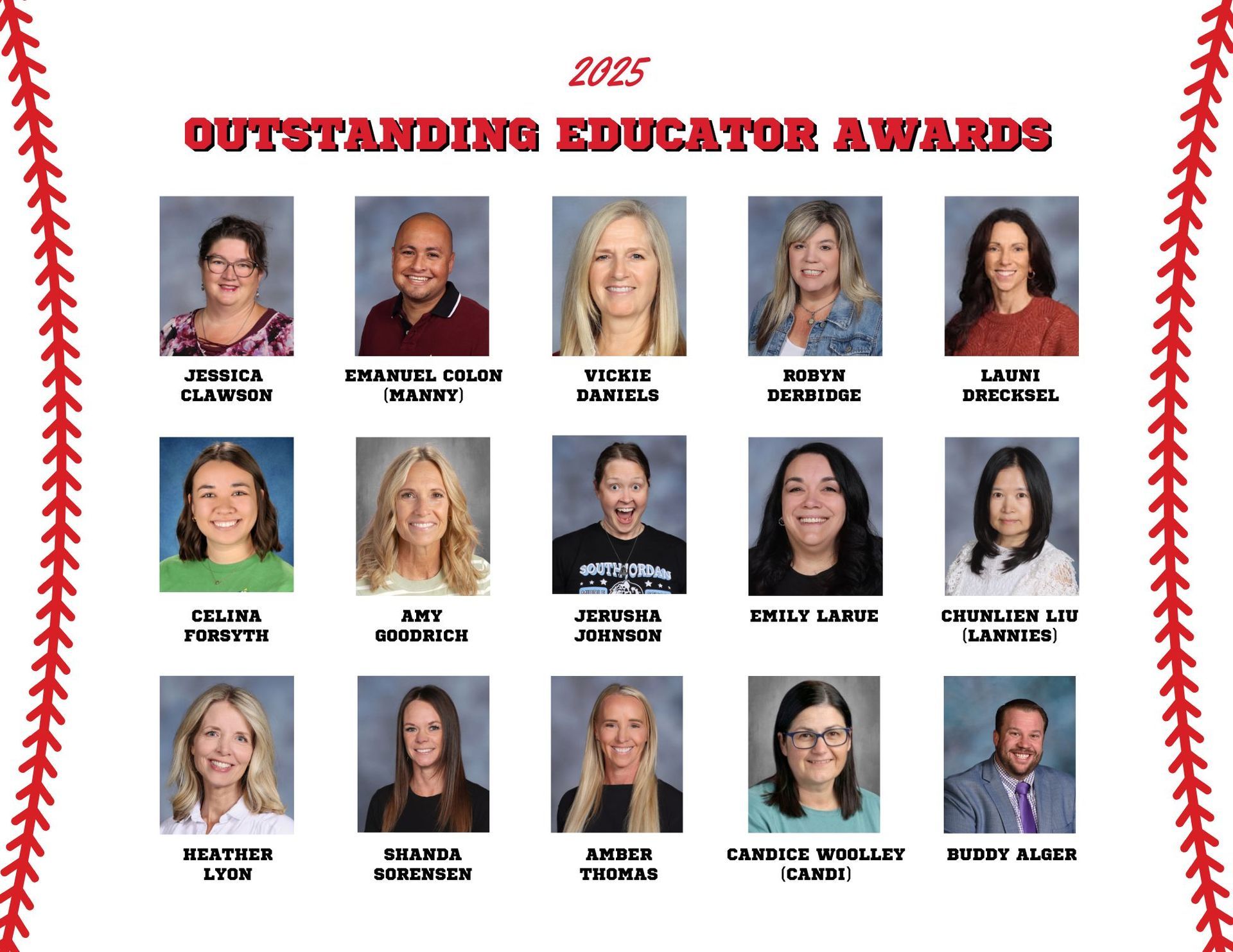 A poster for the outstanding educator awards for the year 2025