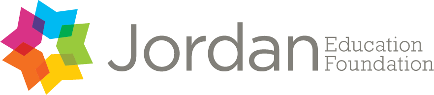 Jordan Education Foundation logo with a colorful star-shaped design.