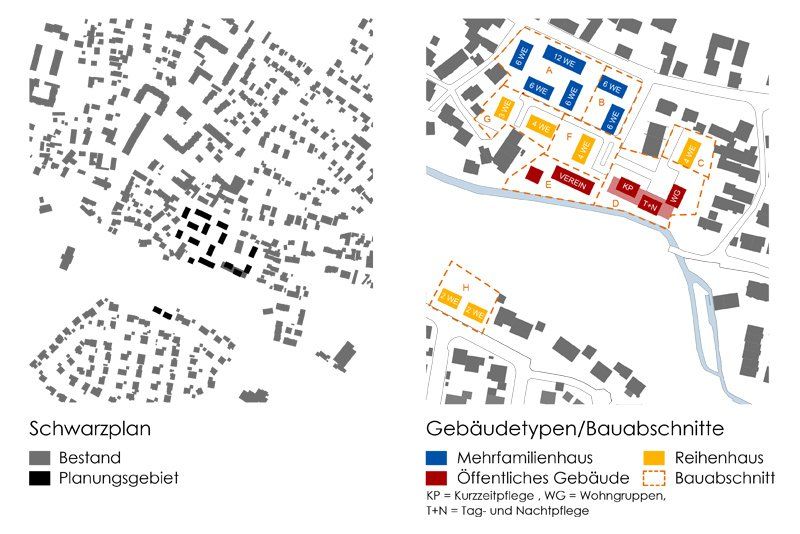 Eine schwarz-weiße Karte einer Stadt mit Gebäuden darauf.
