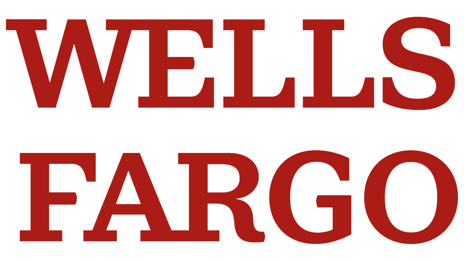 The wells fargo logo is red on a white background.