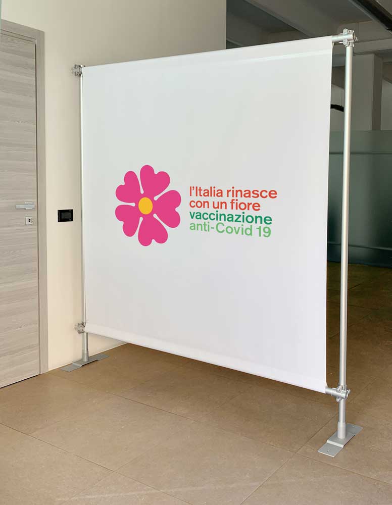 Pannello divisorio per centro vaccini covid