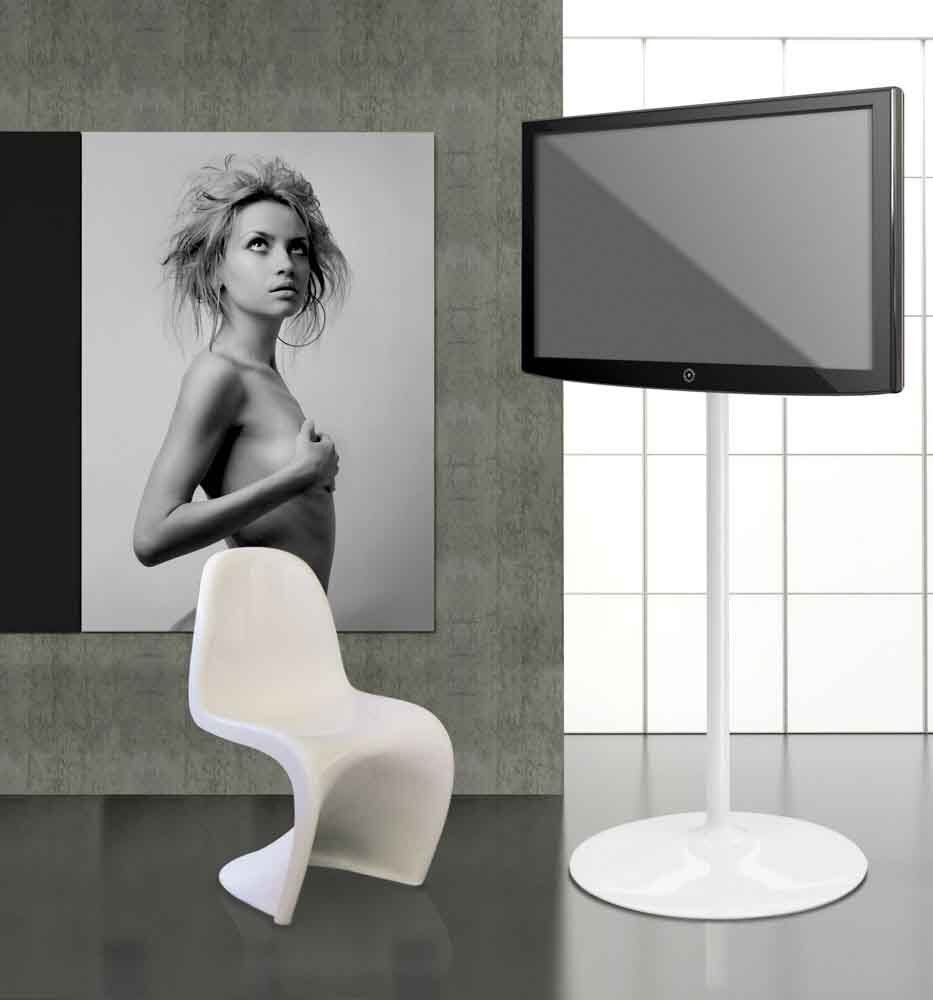 moniteur stand ligne design brillant blanc couleur