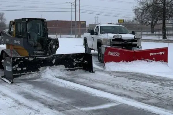 Commercial snow plowing and ice control for parking lots and business properties