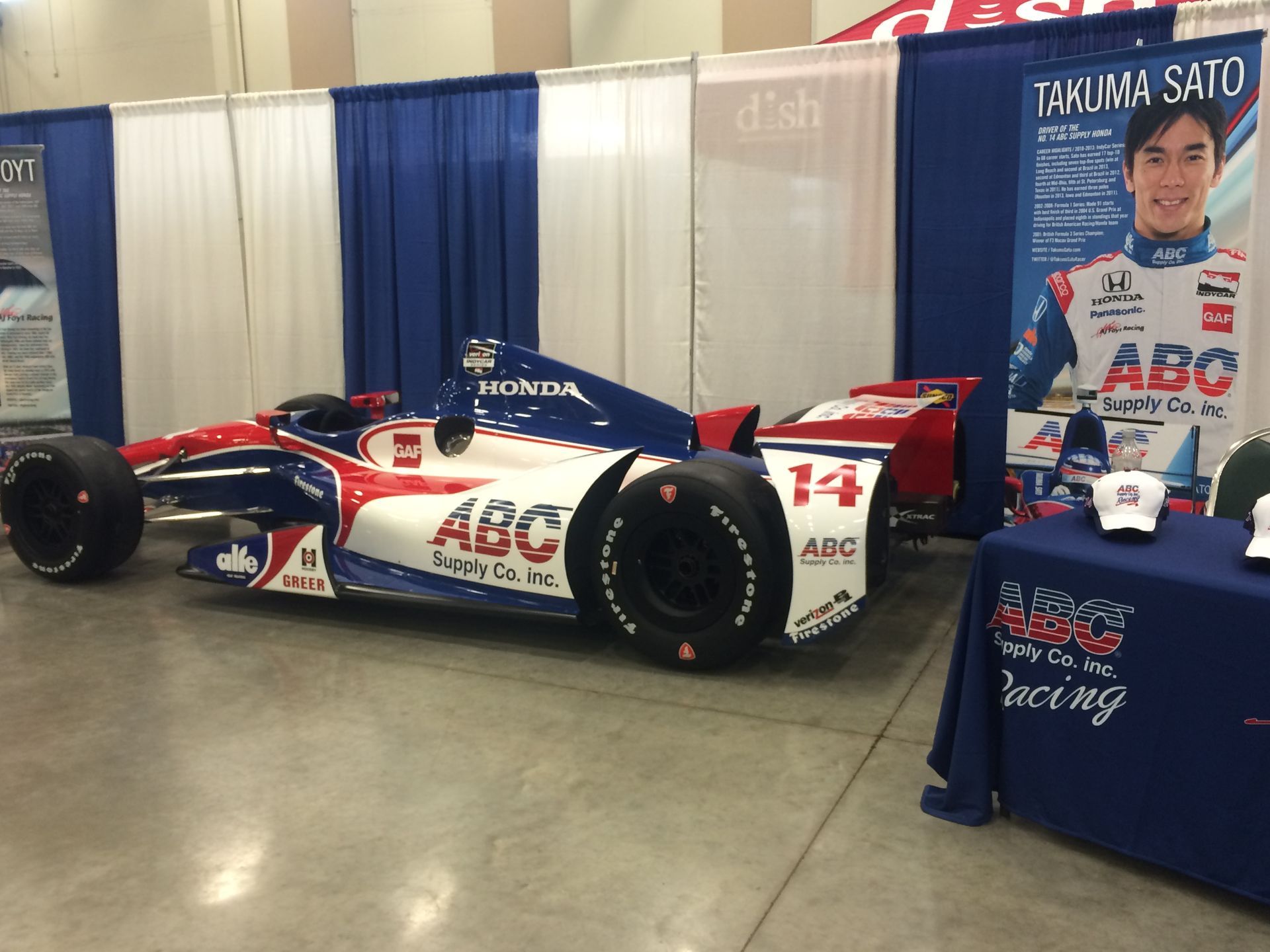 A race car with the number 14 on it