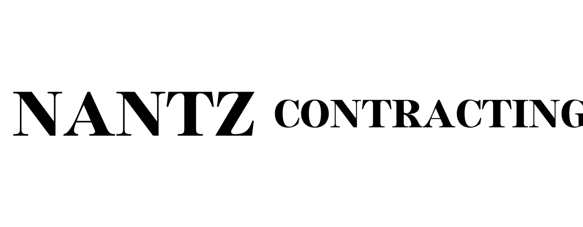 A black and white logo for a company called nantz contracting.