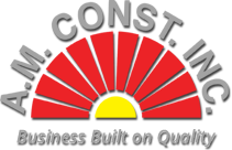A logo for a company called a.m. const. inc.