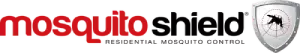 A logo for mosquito shield residential mosquito control