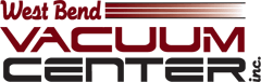 A red and black logo for west bend vacuum center