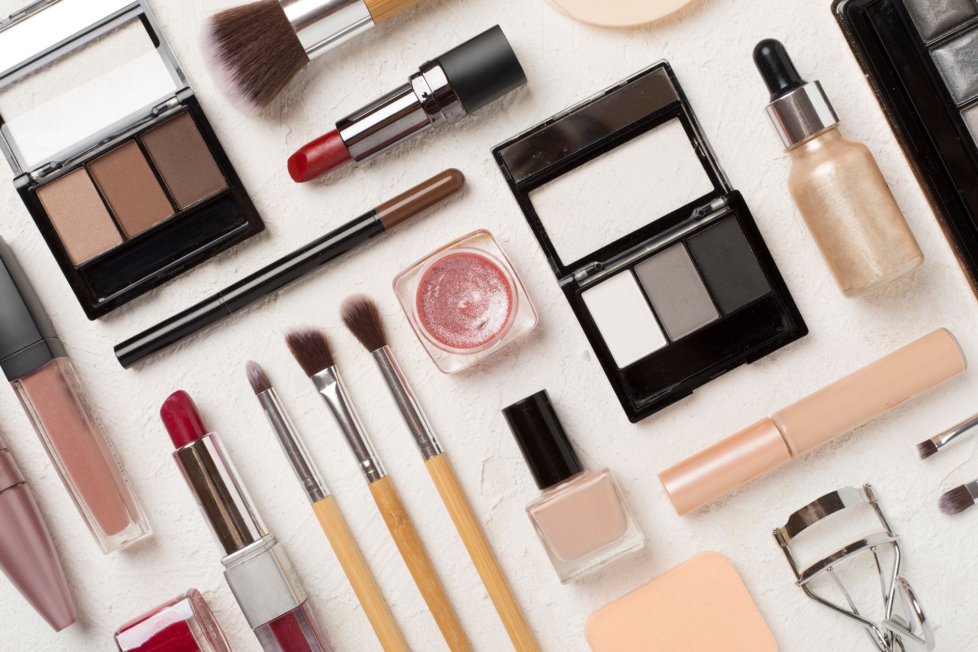 Collection of makeup to highlight beauty jobs