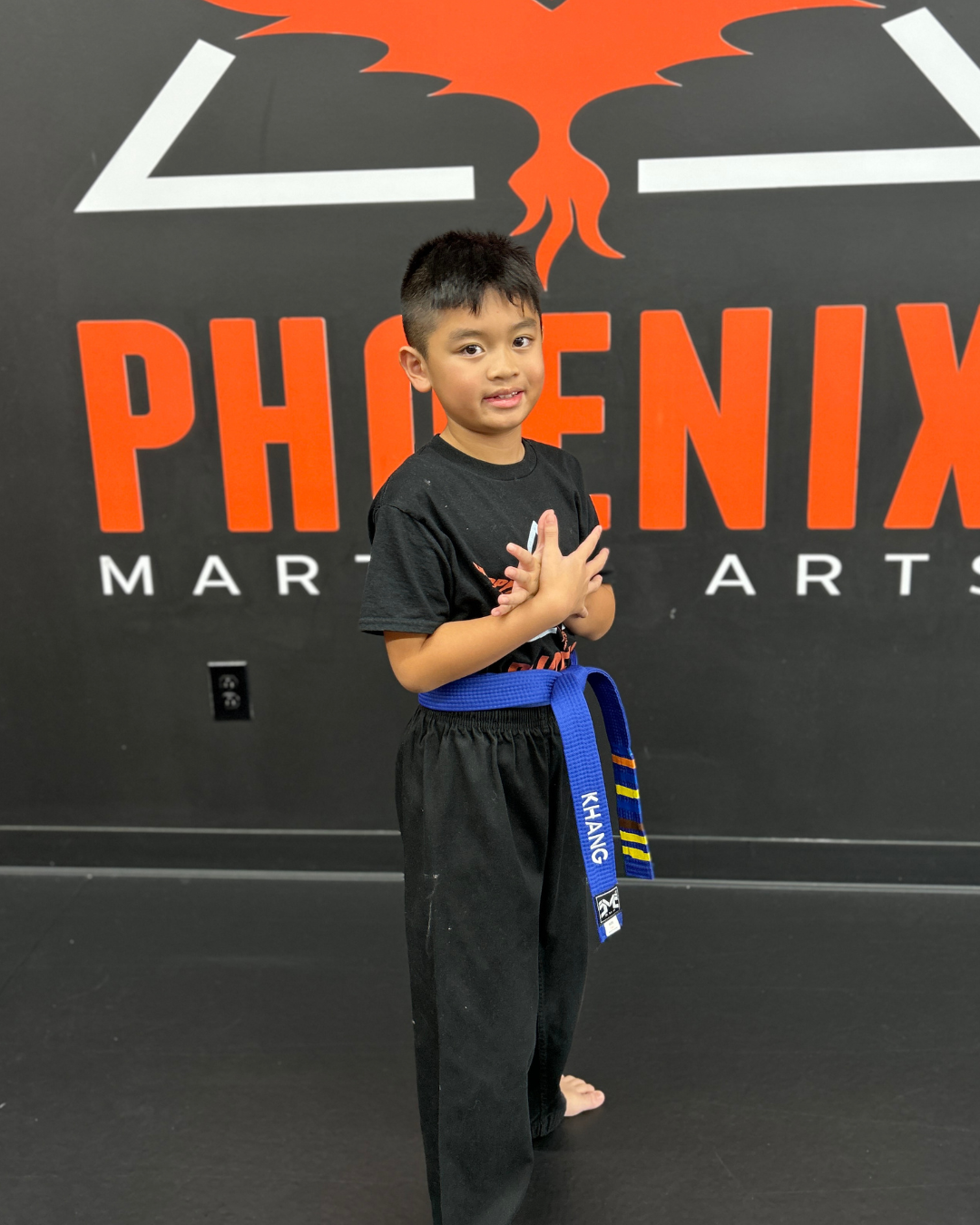 Khang today after returning to Taekwondo and growing in confidence