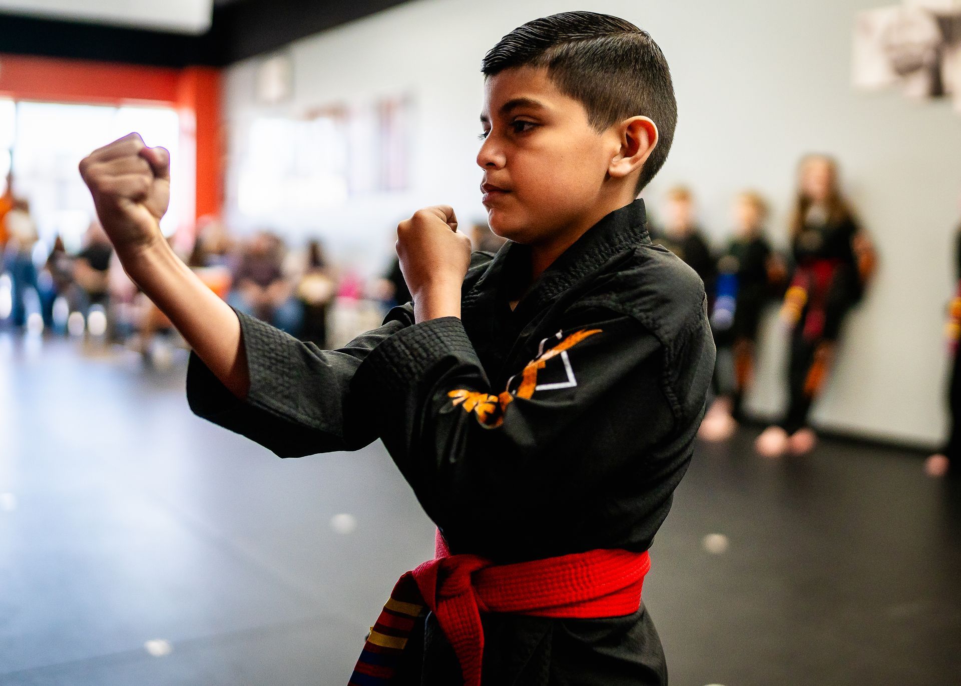 Student practicing Taekwondo forms to build focus, discipline, and confidence at Phoenix Martial Arts in Murfreesboro, TN