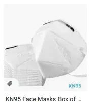 a box of kn95 face masks on a white background .