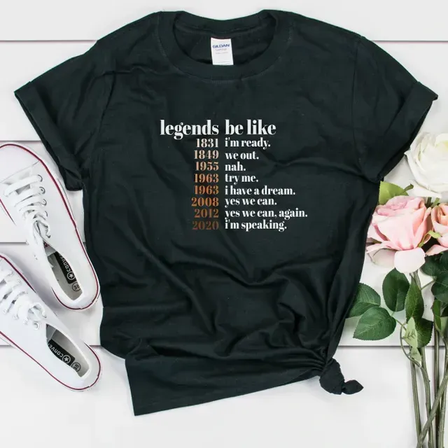 a black t-shirt that says legends be like