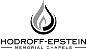 Hodroff-Epstein Memorial Chapels logo in black on a white background with a flame icon.