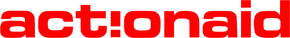 the word actionaid is written in red on a white background