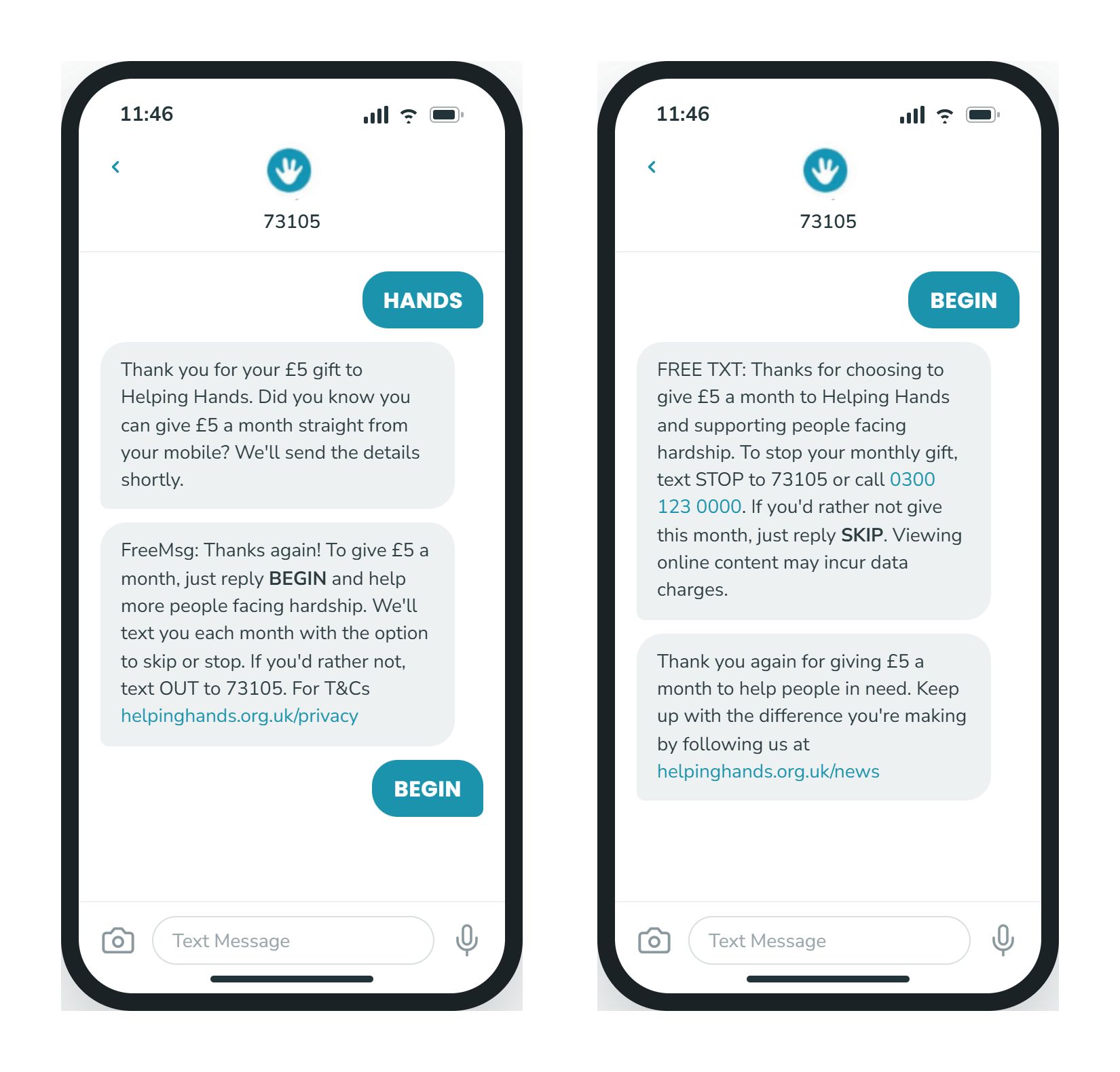 Consistent, recognisable brand identity, logo, colors, and name - directly inside the messaging app.