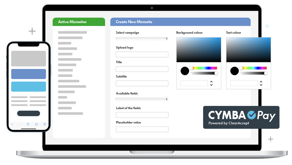Microsites with payment integration