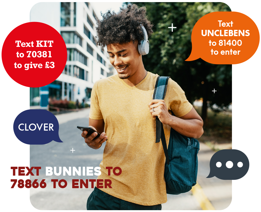 Single and regular text donations being made on a mobile phone