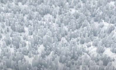 A close up of a pile of ice on a surface.