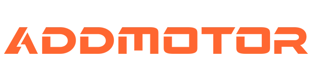 Orange ADDMOTOR logo text on a white background
