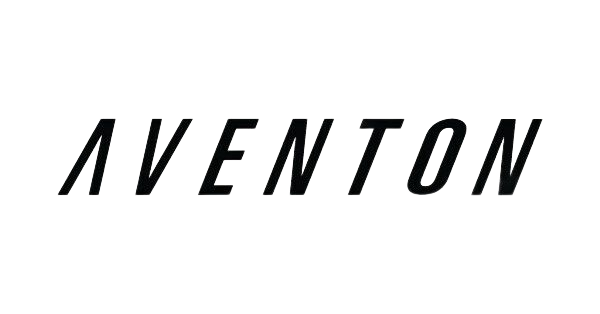 Black stylized “AVENTON” logo on a white background