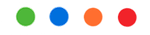 Four colored dots in a row: green, blue, orange, and red.