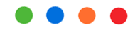 Four colored dots in a row: green, blue, orange, and red.