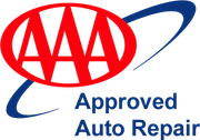 Aaa approved auto repair logo on a white background