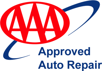 Aaa approved auto repair logo on a white background