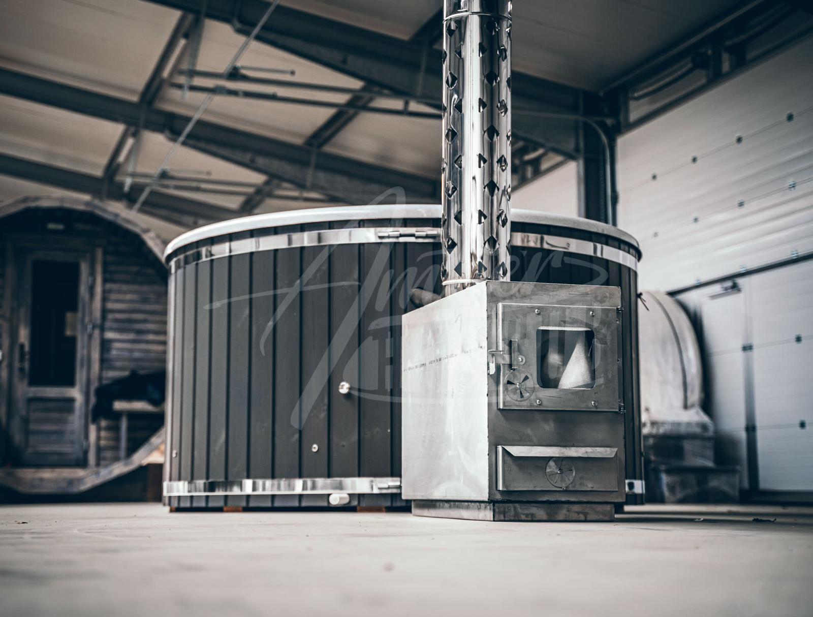 Hot tub with external furnace