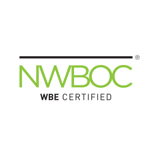 A certified wbenc women 's business enterprise logo on a white background.
