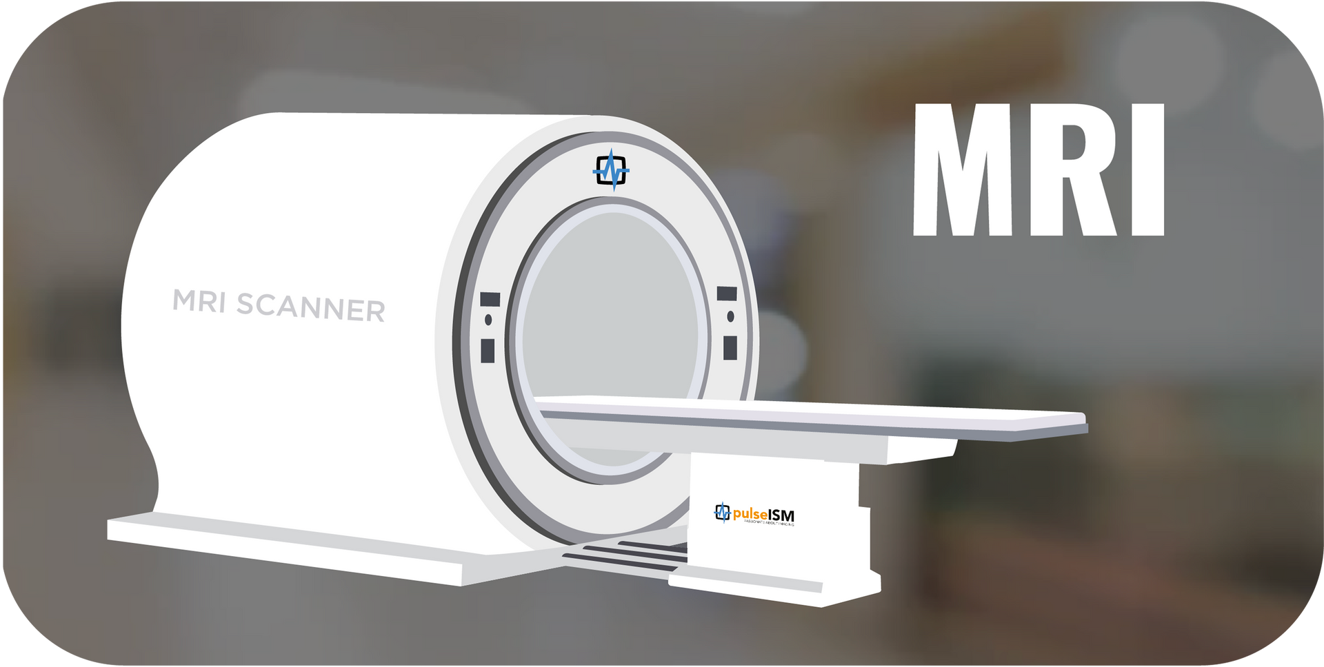 an isometric illustration of a mri machine on a blue background .
